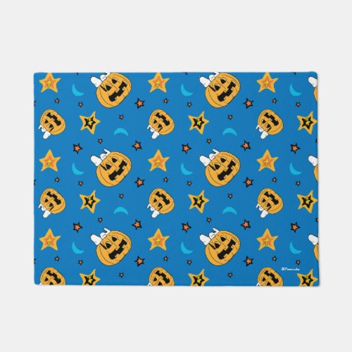 Peanuts  Blue Halloween Pattern Doormat