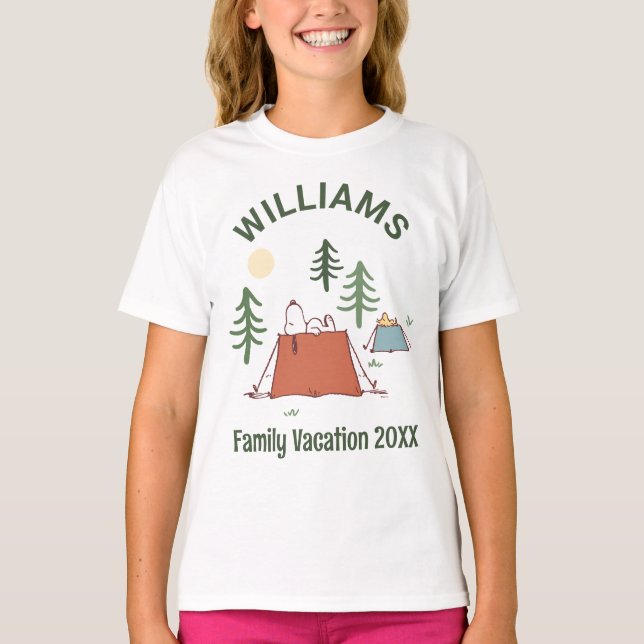 Peanuts | Camping Family Vacation T-Shirt (Front)
