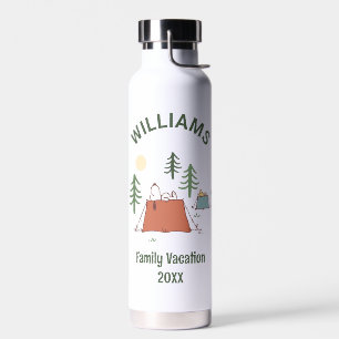Peanuts   Camping Family Vacation Water Bottle