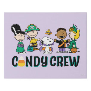 Peanuts Candy Crew Halloween Gang Faux Canvas Print