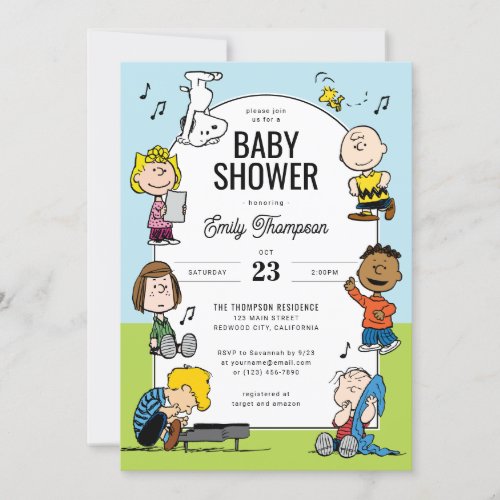 Peanuts Character Fun Baby Shower Invitation