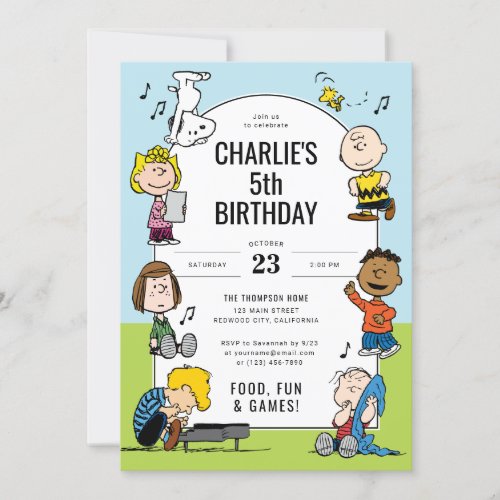 Peanuts Character Fun Birthday Collage Invitation