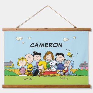 Peanuts Charlie Brown and Gang Add Your Name Hanging Tapestry
