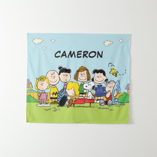 Peanuts  Charlie Brown and Gang  Add Your Name Tapestry
