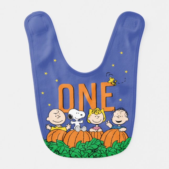 Peanuts | Charlie Brown and Gang Birthday Baby Bib (Front)