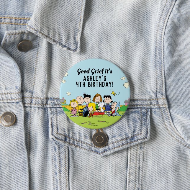 Peanuts | Charlie Brown and Gang Birthday Button (In Situ)