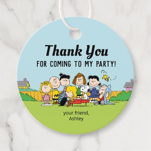 Peanuts  Charlie Brown and Gang Birthday Favor Tags