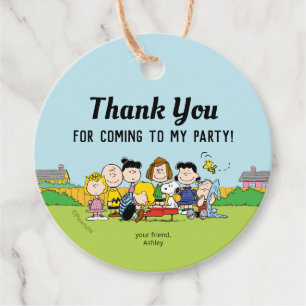 Peanuts   Charlie Brown and Gang Birthday Favor Tags