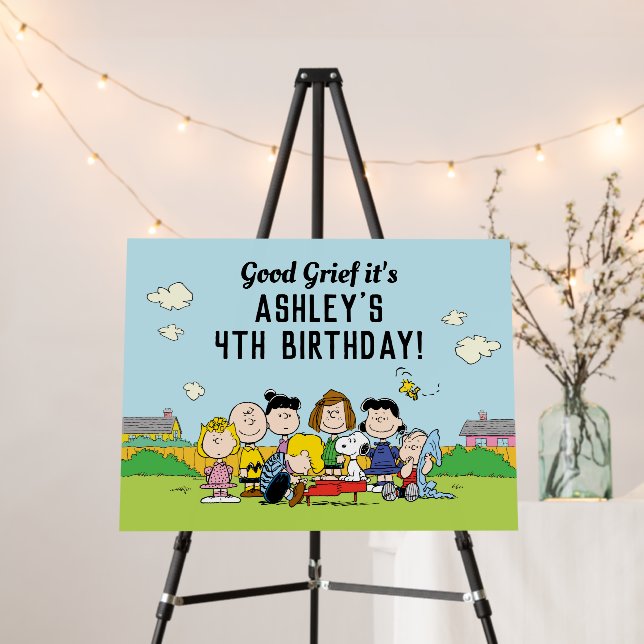 Peanuts | Charlie Brown and Gang Birthday Foam Board (In Situ (Stand))