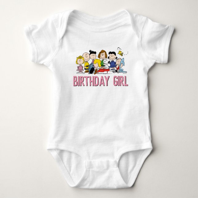 Peanuts | Charlie Brown and Gang Birthday Girl Baby Bodysuit (Front)