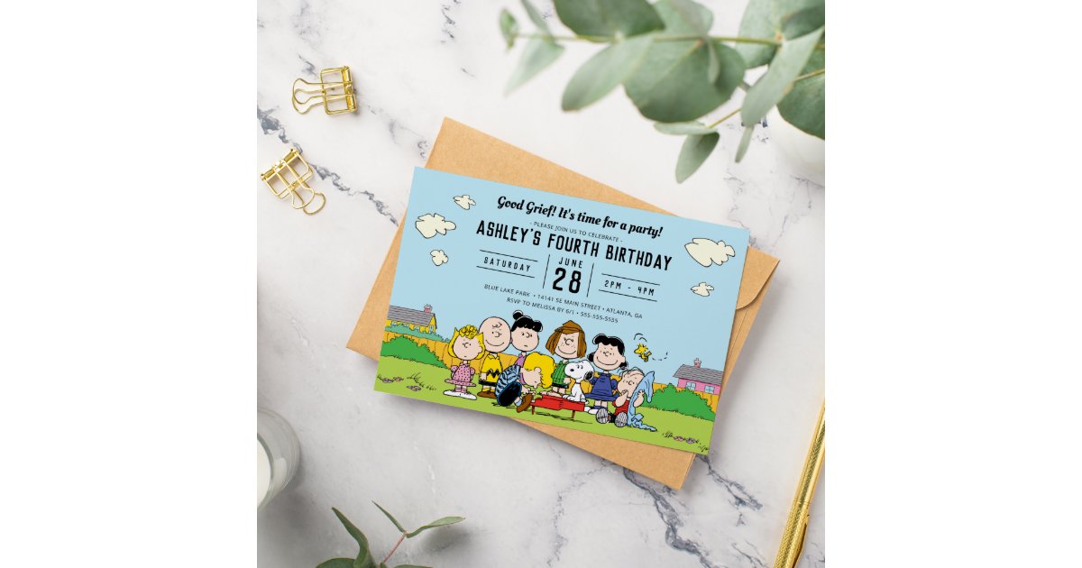 Peanuts | Charlie Brown and Gang Birthday Invitation