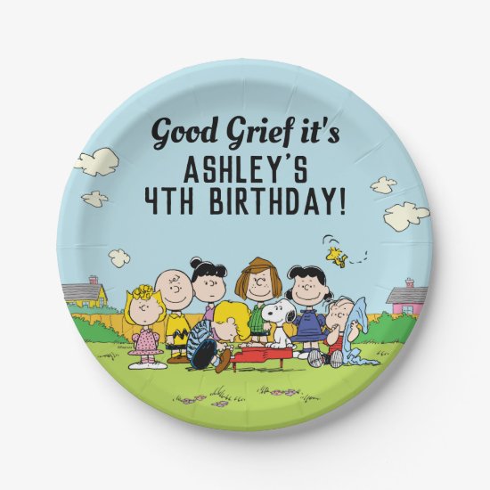 Peanuts | Charlie Brown and Gang Birthday Paper Plate