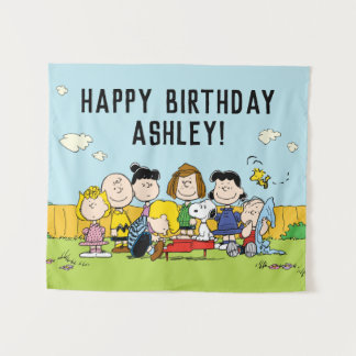 Peanuts | Charlie Brown and Gang Birthday Tapestry