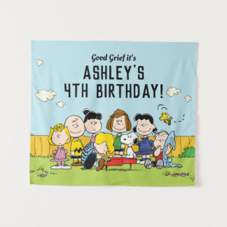 Peanuts | Charlie Brown and Gang Birthday Tapestry
