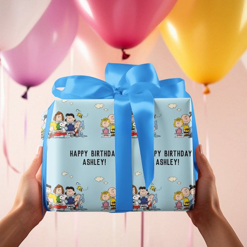 Peanuts  Charlie Brown and Gang Birthday Wrapping Paper