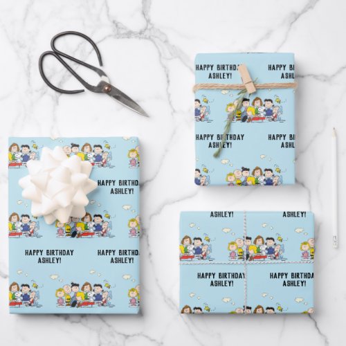 Peanuts  Charlie Brown and Gang Birthday Wrapping Paper Sheets