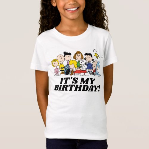 Peanuts  Charlie Brown and Gang Its My Birthday T_Shirt