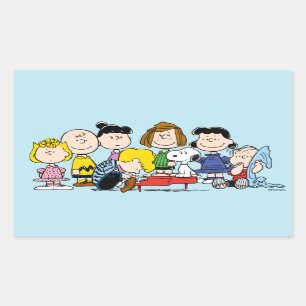 Peanuts Charlie Brown and Gang Rectangular Sticker