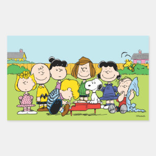 Peanuts Charlie Brown and Gang Rectangular Sticker