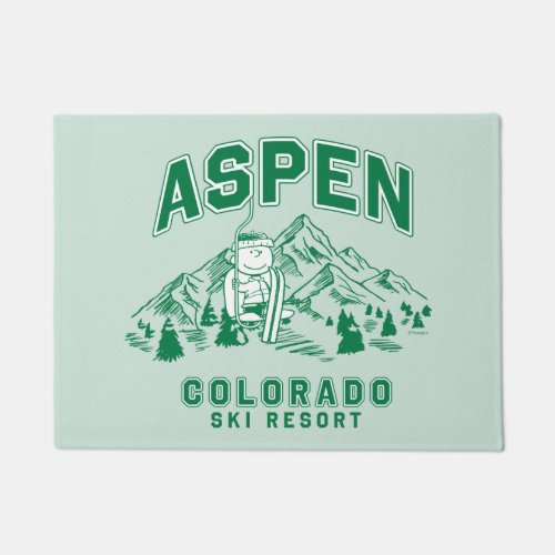Peanuts  Charlie Brown Aspen Colorado Ski Resort Doormat