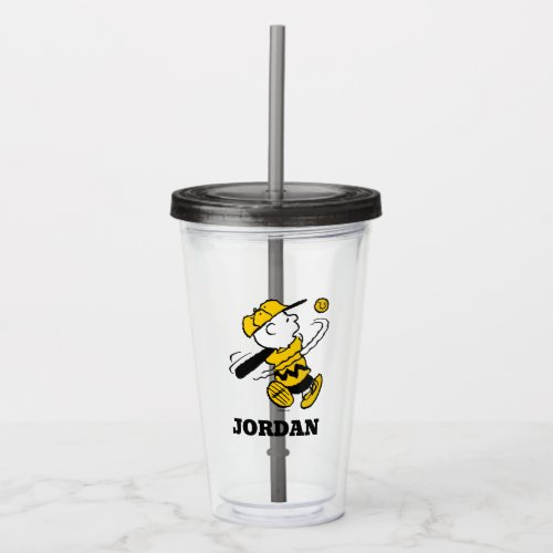 Peanuts  Charlie Brown at Bat Acrylic Tumbler