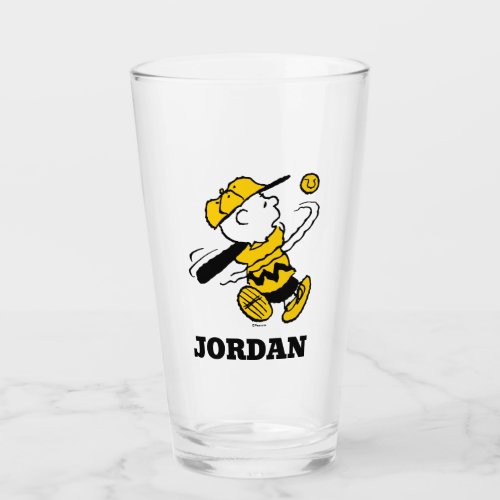 Peanuts  Charlie Brown at Bat Glass