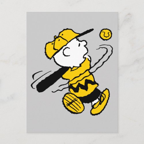 Peanuts  Charlie Brown at Bat Postcard