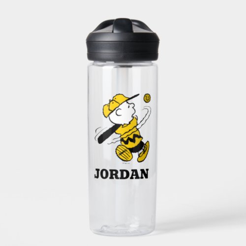 Peanuts  Charlie Brown at Bat Water Bottle