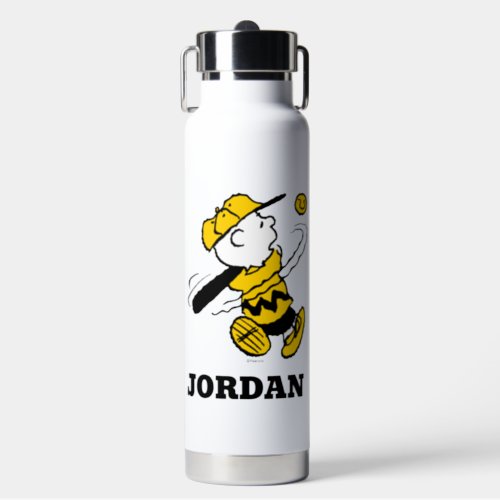 Peanuts  Charlie Brown at Bat Water Bottle