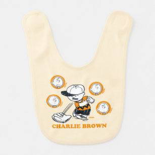 PEANUTS   Charlie Brown Baseball Baby Bib