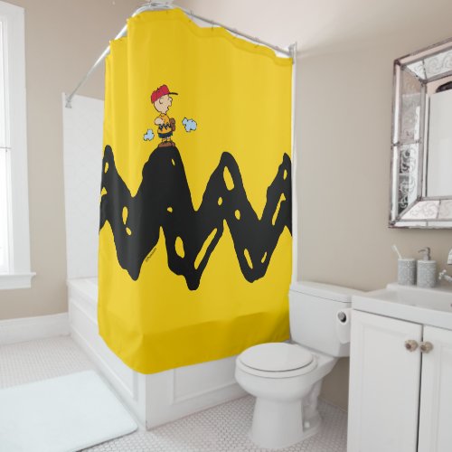 Peanuts  Charlie Brown Baseball Shower Curtain