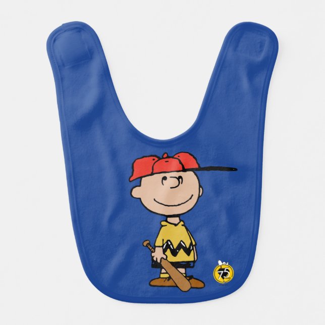 Peanuts | Charlie Brown Baseball Smile Baby Bib (Front)