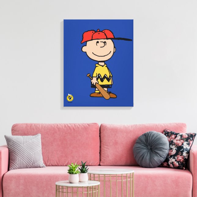 Peanuts | Charlie Brown Baseball Smile Canvas Print (Insitu(LivingRoom))
