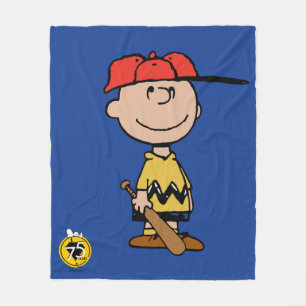 Peanuts Charlie Brown Baseball Smile Fleece Blanket