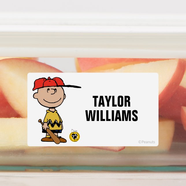 Peanuts | Charlie Brown Baseball Smile Kids' Labels (Affixed)