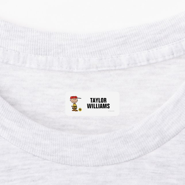 Peanuts | Charlie Brown Baseball Smile Kids' Labels (Affixed)