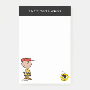 Peanuts Charlie Brown Baseball Smile Post-it Notes