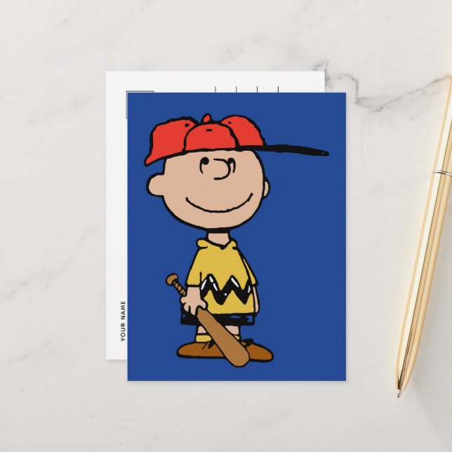 Peanuts | Charlie Brown Baseball Smile Postcard | Zazzle