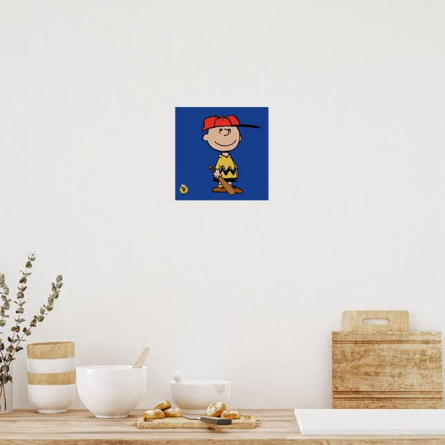 Peanuts | Charlie Brown Baseball Smile Poster | Zazzle