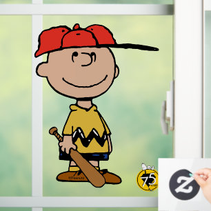 Peanuts   Charlie Brown Baseball Smile Window Cling