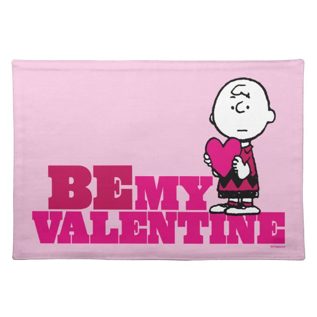 Peanuts | Charlie Brown Be My Valentine Cloth Placemat (Front)