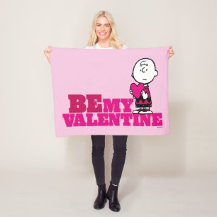 Peanuts Charlie Brown Be My Valentine Fleece Blanket