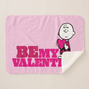 Peanuts Charlie Brown Be My Valentine Sherpa Blanket