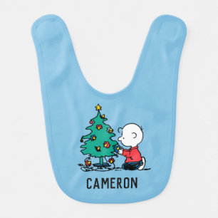 Peanuts   Charlie Brown Christmas Lights Baby Bib