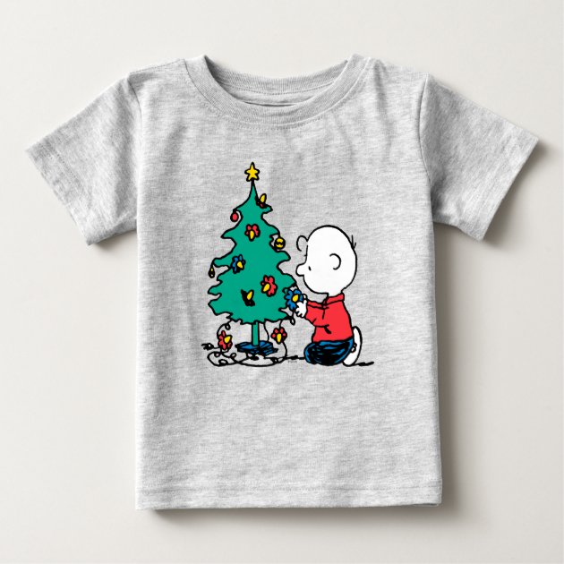 Peanuts | Charlie Brown Christmas Lights Baby T-Shirt | Zazzle