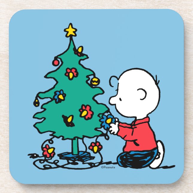 Peanuts | Charlie Brown Christmas Lights Beverage Coaster (Front)