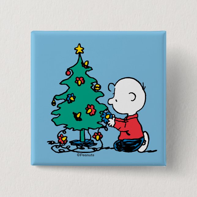 Peanuts | Charlie Brown Christmas Lights Button (Front)