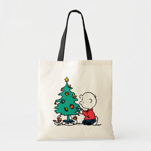 Peanuts  Charlie Brown Christmas Lights Tote Bag
