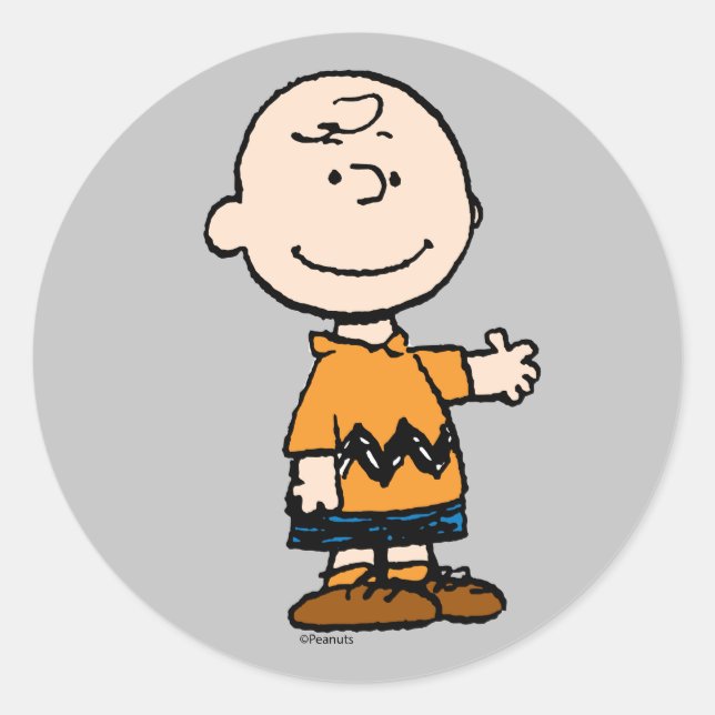 Peanuts | Charlie Brown Classic Round Sticker (Front)