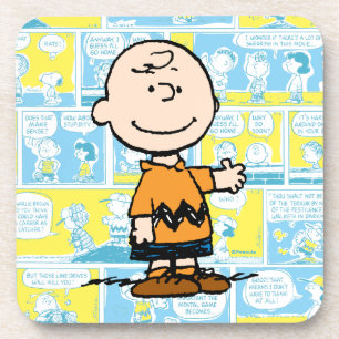 Peanuts Charlie Brown Comic Pattern Beverage Coaster